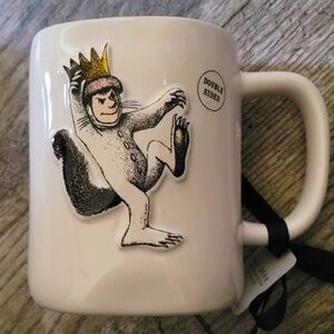 Rae Dunn "WHERE THE WILD THINGS ARE" MAX Coffee Tea Mug Cup Double-sided